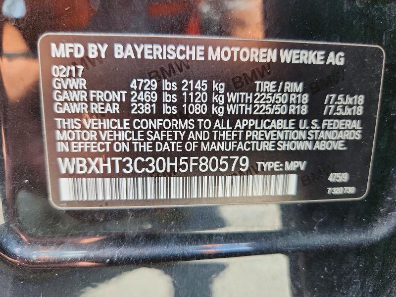 Aukcja sprzedaży 2017 Bmw X1, vin: WBXHT3C30H5F80579, numer aukcji: 59149186