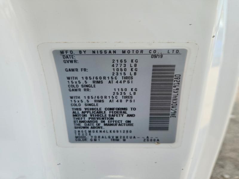 58115456 :رقم المزاد ، 3N6CM0KN4LK691280 vin ، 2020 Nissan Nv200 مزاد بيع