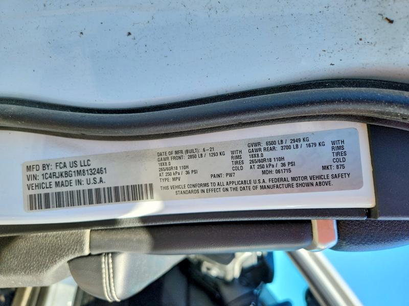 Продажа на аукционе авто 2021 Jeep Grand Cherokee, vin: 1C4RJKBG1M8132461, номер лота: 56834596