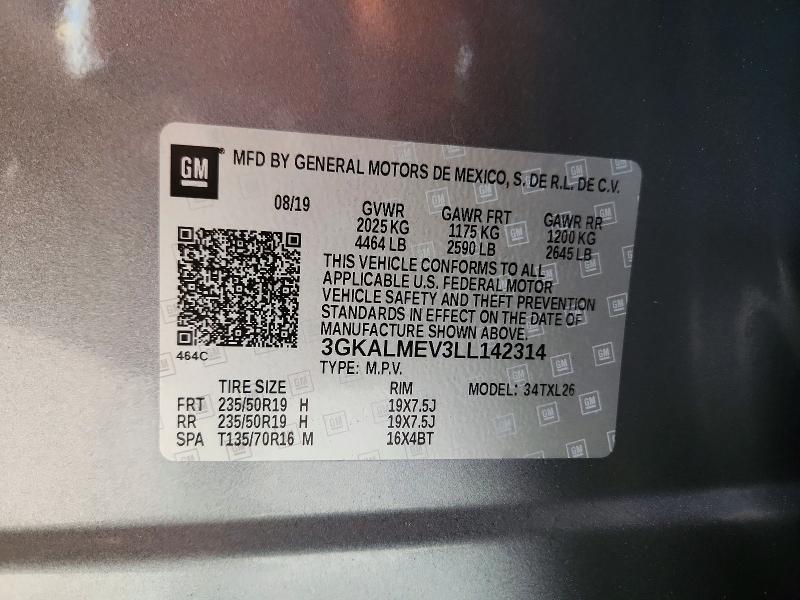 Продаж на аукціоні авто 2020 Gmc Terrain, vin: 3GKALMEV3LL142314, номер лоту: 56518656