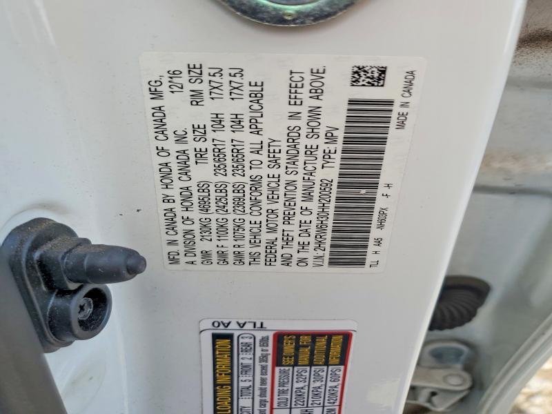 58692486 :رقم المزاد ، 2HKRW6H30HH200592 vin ، 2017 Honda Cr-v مزاد بيع