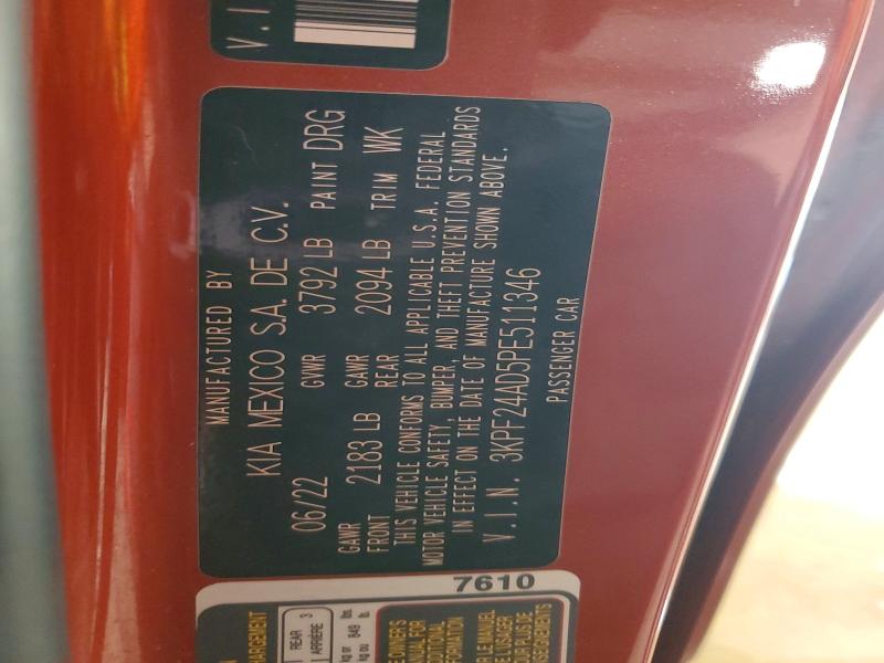 58192996 :رقم المزاد ، 3KPF24AD5PE511346 vin ، 2023 Kia Forte مزاد بيع
