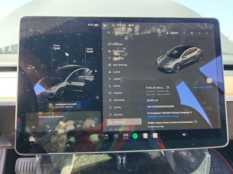 Продаж на аукціоні авто 2019 Tesla Model 3, vin: 5YJ3E1EB3KF432486, номер лоту: 58128896
