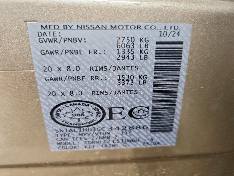 Продажа на аукционе авто 2025 Infiniti Qx60, vin: 5N1AL1HU3SC342886, номер лота: 56876846