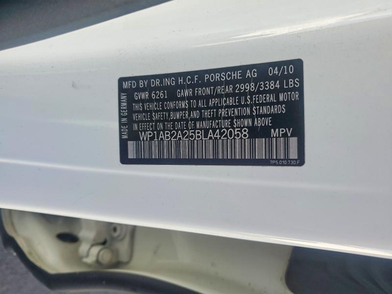 Aukcja sprzedaży 2011 Porsche Cayenne, vin: WP1AB2A25BLA42058, numer aukcji: 57713206
