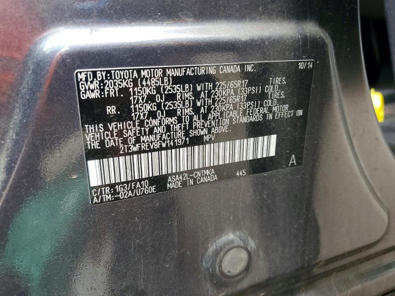 Aukcja sprzedaży 2015 Toyota Rav4 Xle, vin: 2T3WFREV8FW141971, numer aukcji: 56276176