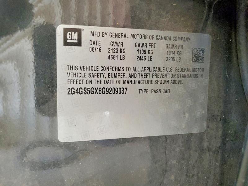 2016 Buick Regal მანქანა იყიდება აუქციონზე, vin: 2G4GS5GX8G9209037, აუქციონის ნომერი: 85966895