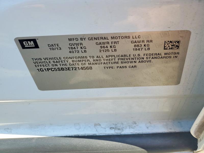 Aukcja sprzedaży 2014 Chevrolet Cruze, vin: 1G1PC5SB3E7214568, numer aukcji: 57863766