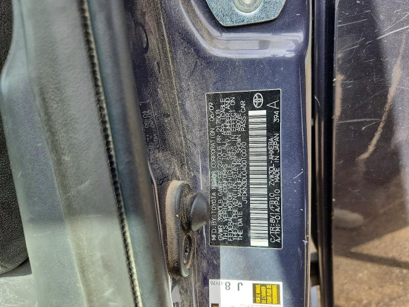 Aukcja sprzedaży 2010 Toyota Prius, vin: JTDKN3DU0A0010070, numer aukcji: 54167166