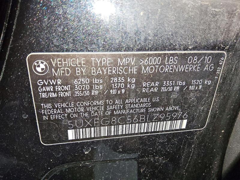 Aukcja sprzedaży 2011 Bmw X6, vin: 5UXFG8C56BLZ95976, numer aukcji: 56831736