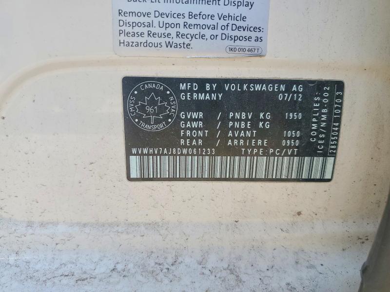 Продаж на аукціоні авто 2013 Volkswagen Gti, vin: WVWHV7AJ8DW061233, номер лоту: 55694056