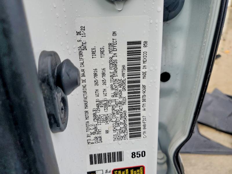 Aukcja sprzedaży 2023 Toyota Tacoma, vin: 3TMCZ5AN5PM545449, numer aukcji: 58821236