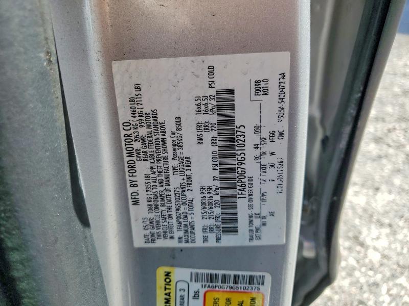 57785066 :رقم المزاد ، 1FA6P0G79G5102375 vin ، 2016 Ford Fusion مزاد بيع