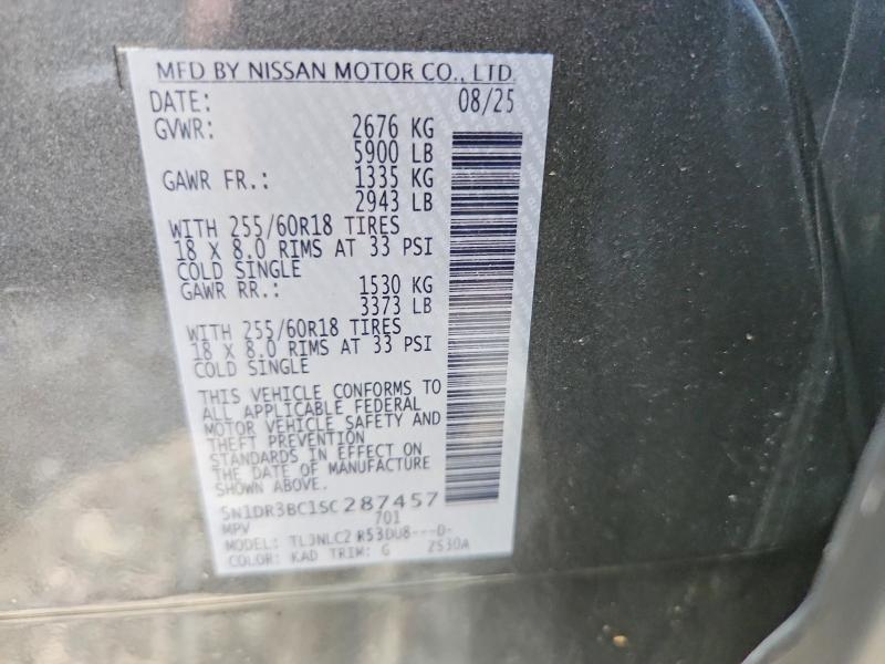 Aukcja sprzedaży 2025 Nissan Pathfinder, vin: 5N1DR3BC1SC287457, numer aukcji: 57360846
