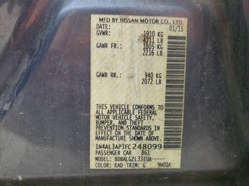 Aukcja sprzedaży 2015 Nissan Altima, vin: 1N4AL3AP3FC248099, numer aukcji: 56630836