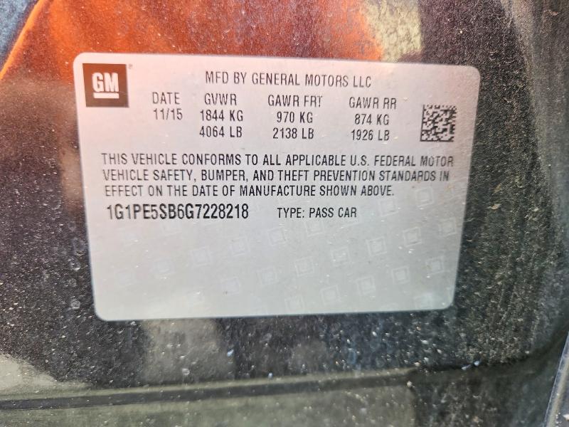 56475816 :رقم المزاد ، 1G1PE5SB6G7228218 vin ، 2016 Chevrolet Cruze Limited مزاد بيع