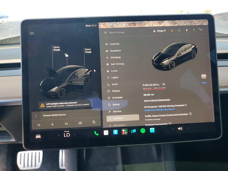 Продаж на аукціоні авто 2021 Tesla Model 3, vin: 5YJ3E1EC1MF984659, номер лоту: 55405966