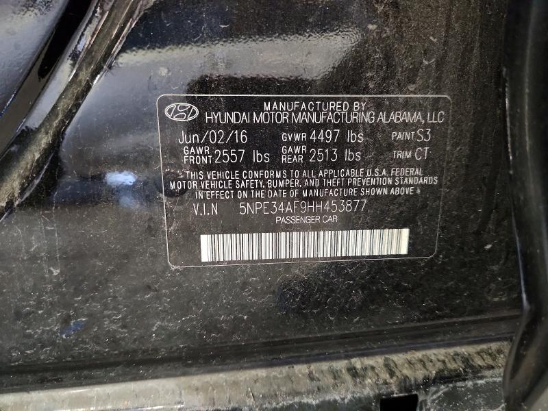 Aukcja sprzedaży 2017 Hyundai Sonata, vin: 5NPE34AF9HH453877, numer aukcji: 57729776