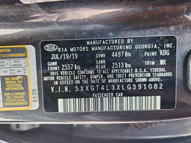 56651296 :رقم المزاد ، 5XXGT4L3XLG391082 vin ، 2020 Kia Optima مزاد بيع
