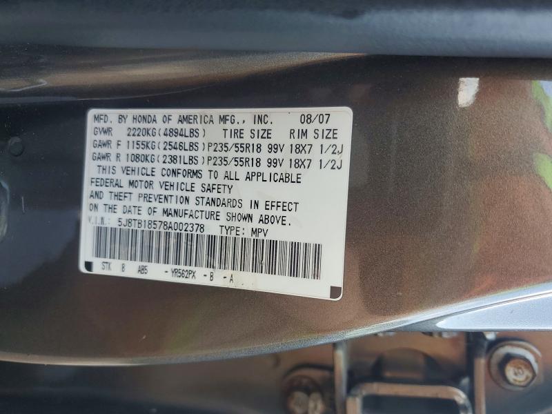 Продаж на аукціоні авто 2008 Acura Rdx, vin: 5J8TB18578A002378, номер лоту: 58957996
