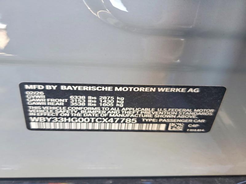 55731676 :رقم المزاد ، WBY33HG00TCX47785 vin ، 2026 Bmw I5 مزاد بيع