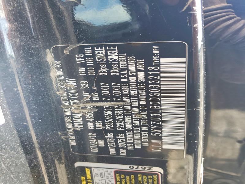 57247636 :رقم المزاد ، 5XYZU3LB0DG033218 vin ، 2013 Hyundai Santa Fe Sport مزاد بيع