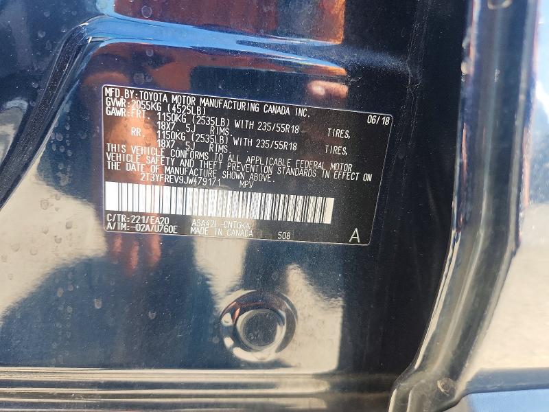 2018 Toyota Rav4 მანქანა იყიდება აუქციონზე, vin: 2T3YFREV9JW479171, აუქციონის ნომერი: 57950766