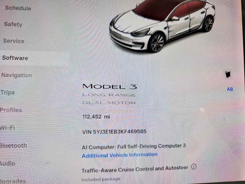 56472206 :رقم المزاد ، 5YJ3E1EB3KF469585 vin ، 2019 Tesla Mod مزاد بيع