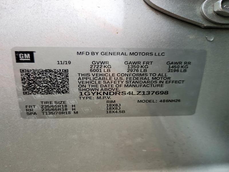 55028316 :رقم المزاد ، 1GYKNDRS4LZ137698 vin ، 2020 Cadillac Xt5 مزاد بيع