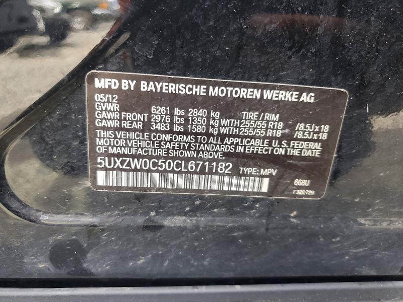 Auction sale of the 2012 Bmw X5, vin: 5UXZW0C50CL671182, lot number: 55776836