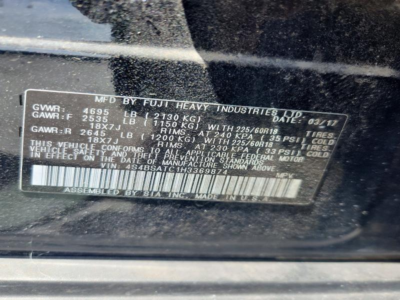 56226876 :رقم المزاد ، 4S4BSATC1H3369874 vin ، 2017 Subaru Outback مزاد بيع