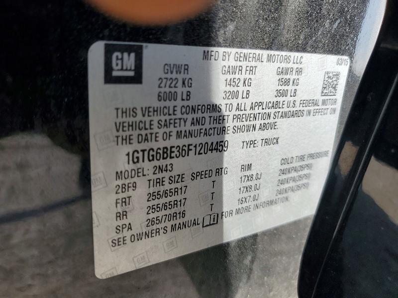 56890306 :رقم المزاد ، 1GTG6BE36F1204459 vin ، 2015 Gmc Canyon مزاد بيع