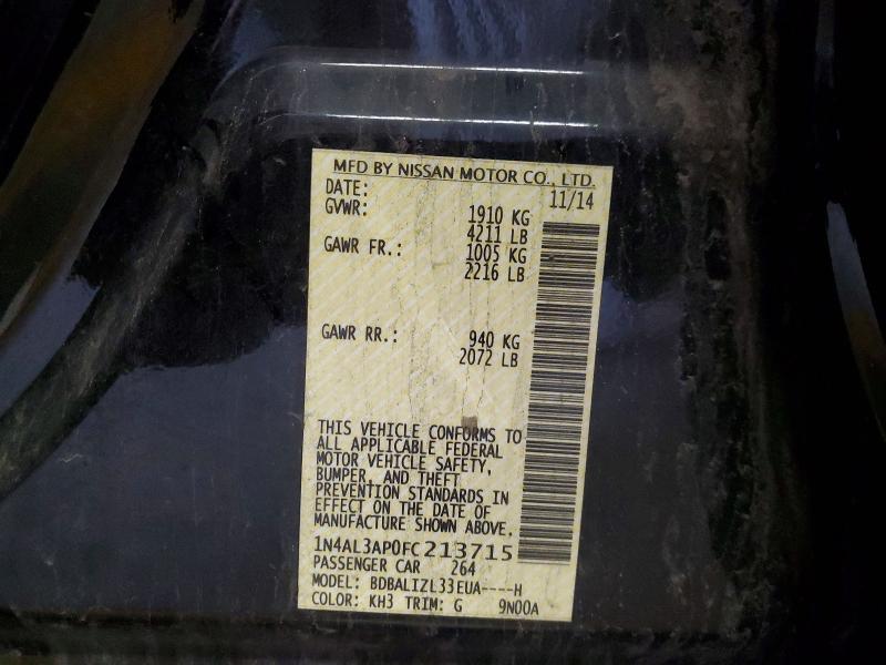 57217726 :رقم المزاد ، 1N4AL3AP0FC213715 vin ، 2015 Nissan Altima مزاد بيع