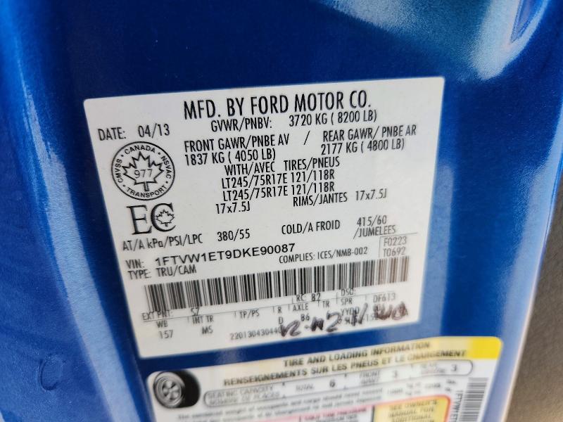 Продаж на аукціоні авто 2013 Ford F150, vin: 1FTVW1ET9DKE90087, номер лоту: 58628076