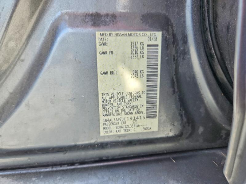Продажа на аукционе авто 2018 Nissan Altima, vin: 1N4AL3AP7JC191415, номер лота: 58280836