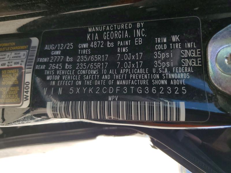 Продажа на аукционе авто 2026 Kia Sportage, vin: 5XYK2CDF3TG362325, номер лота: 57057766