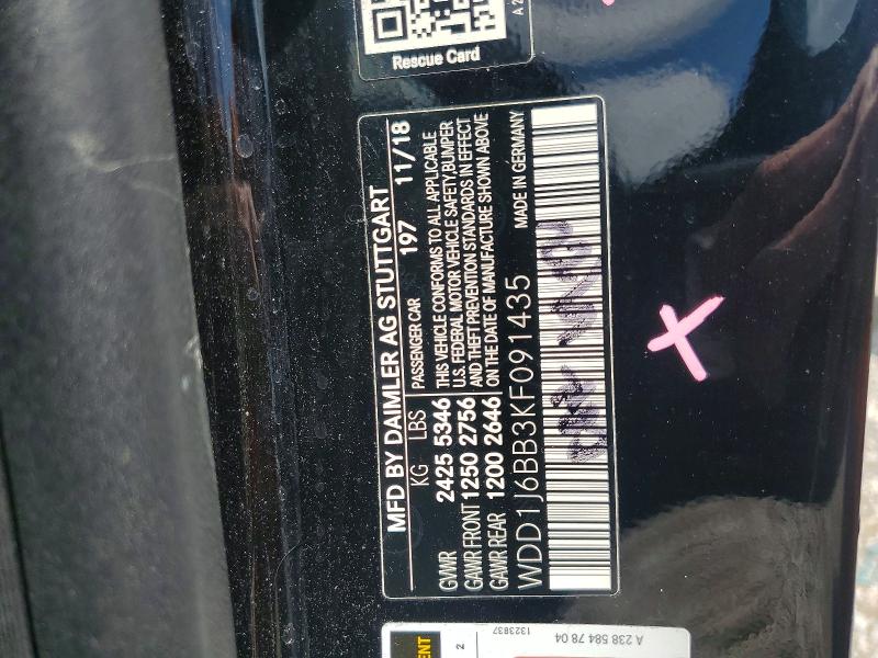 Aukcja sprzedaży 2019 Mercedes-benz E, vin: WDD1J6BB3KF091435, numer aukcji: 55751466