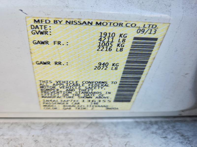 Продажа на аукционе авто 2014 Nissan Altima, vin: 1N4AL3AP7EC136355, номер лота: 57903726