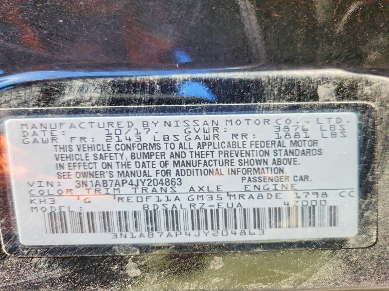 Продажа на аукционе авто 2018 Nissan Sentra, vin: 3N1AB7AP4JY204863, номер лота: 56978586