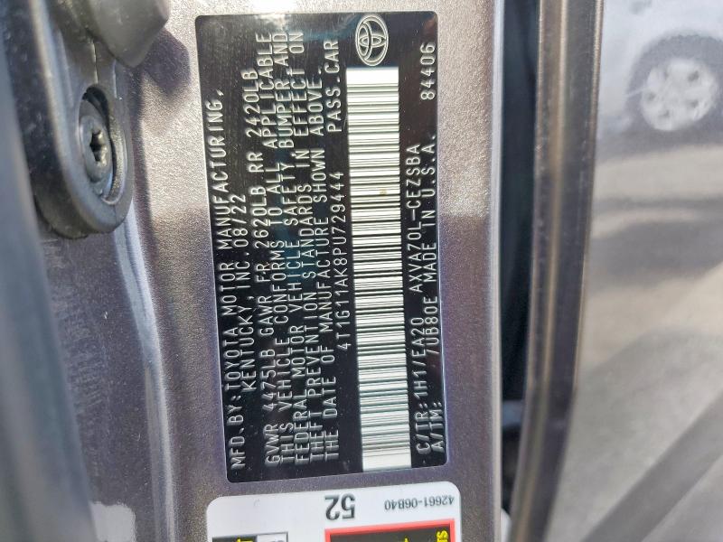 Продажа на аукционе авто 2023 Toyota Camry, vin: 4T1G11AK8PU729444, номер лота: 55972056
