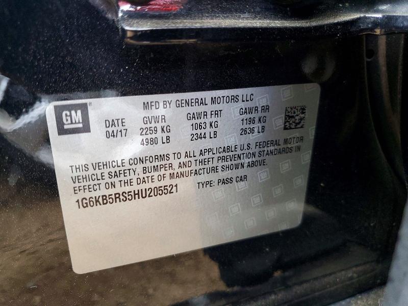 Aukcja sprzedaży 2017 Cadillac Ct6, vin: 1G6KB5RS5HU205521, numer aukcji: 55591056