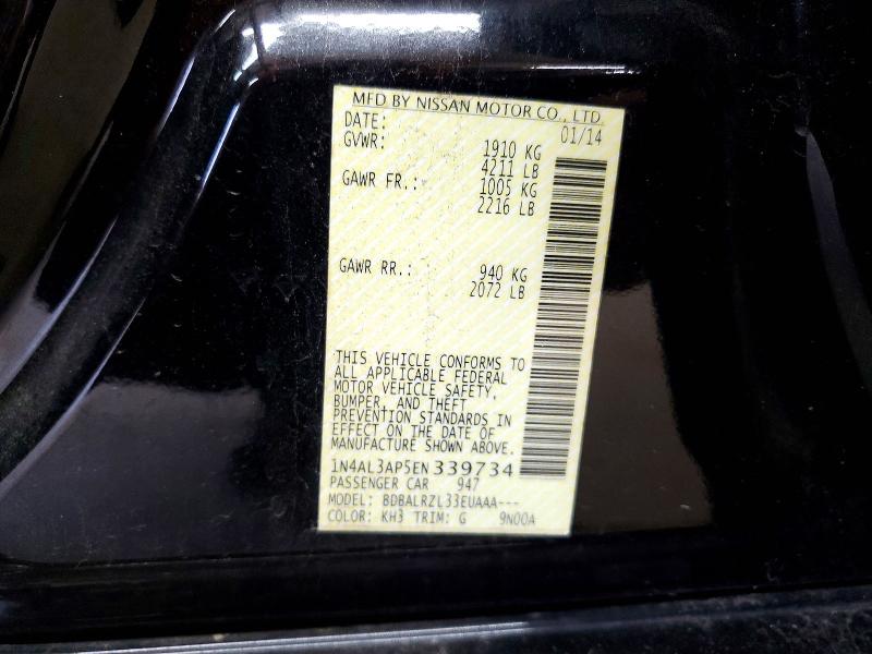 58767976 :رقم المزاد ، 1N4AL3AP5EN339734 vin ، 2014 Nissan Altima مزاد بيع