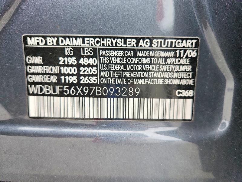 Продаж на аукціоні авто 2007 Mercedes-benz E, vin: WDBUF56X97B093289, номер лоту: 57674026