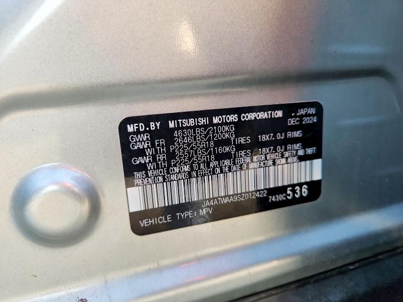 73340335 :رقم المزاد ، JA4ATWAA9SZ012422 vin ، 2025 Mitsubishi Eclipse Cross مزاد بيع