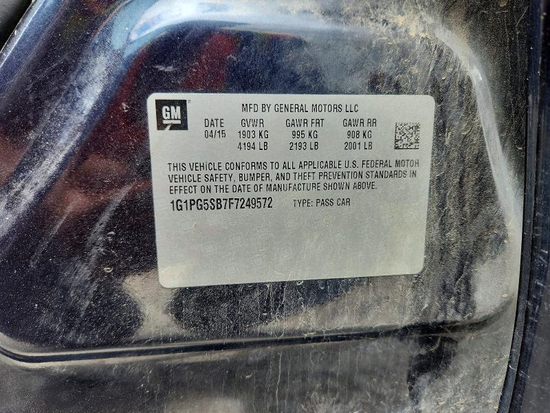 Продаж на аукціоні авто 2015 Chevrolet Cruze, vin: 1G1PG5SB7F7249572, номер лоту: 57699166