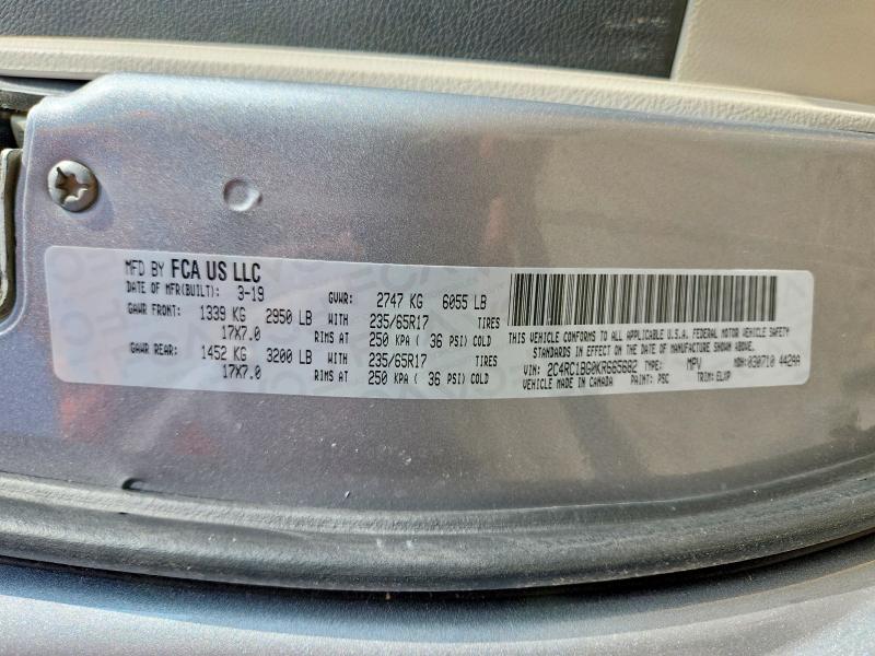 Продаж на аукціоні авто 2019 Chrysler Pacifica, vin: 2C4RC1BG0KR665682, номер лоту: 55103436