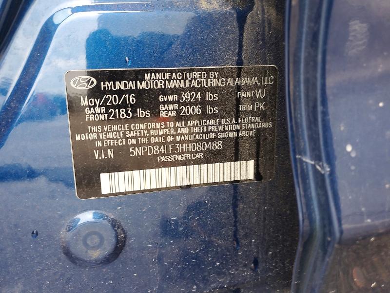 2017 Hyundai Elantra მანქანა იყიდება აუქციონზე, vin: 5NPD84LF3HH080488, აუქციონის ნომერი: 57162326