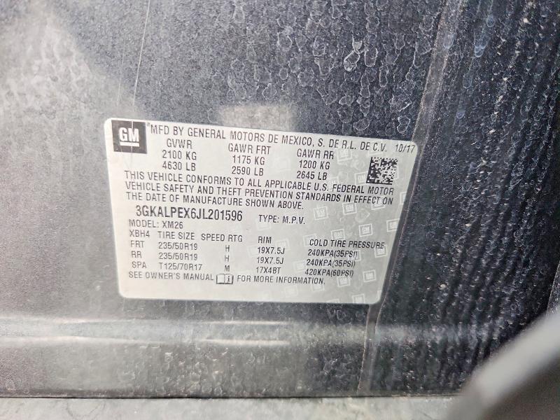 Aukcja sprzedaży 2018 Gmc Terrain, vin: 3GKALPEX6JL201596, numer aukcji: 56394486