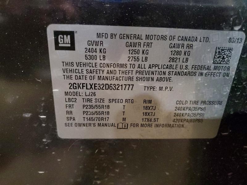 2013 Gmc Terrain მანქანა იყიდება აუქციონზე, vin: 2GKFLXE32D6321777, აუქციონის ნომერი: 56836186