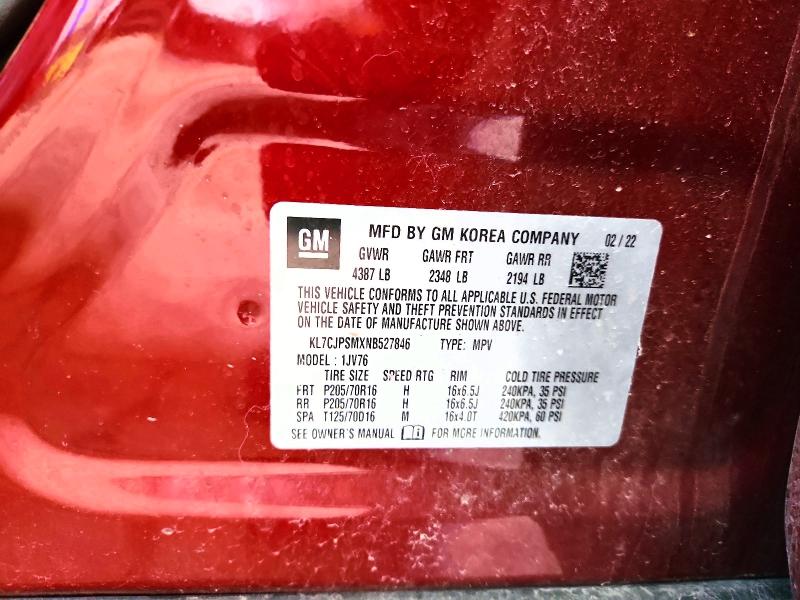 Продаж на аукціоні авто 2022 Chevrolet Trax, vin: KL7CJPSMXNB527846, номер лоту: 56969586